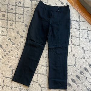 Ann Taylor Black Dress Pants Flat-Front Straight-Leg